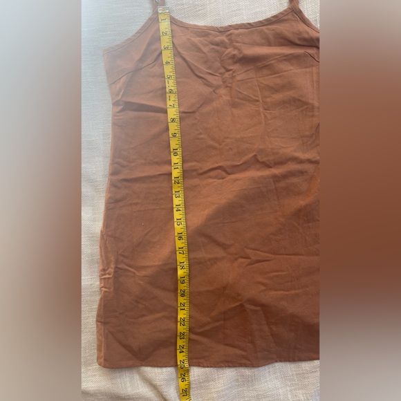 RHYTHM. CLASSIC SLIP DRESS - linen mini dress - CARAMEL - Picture 11 of 11